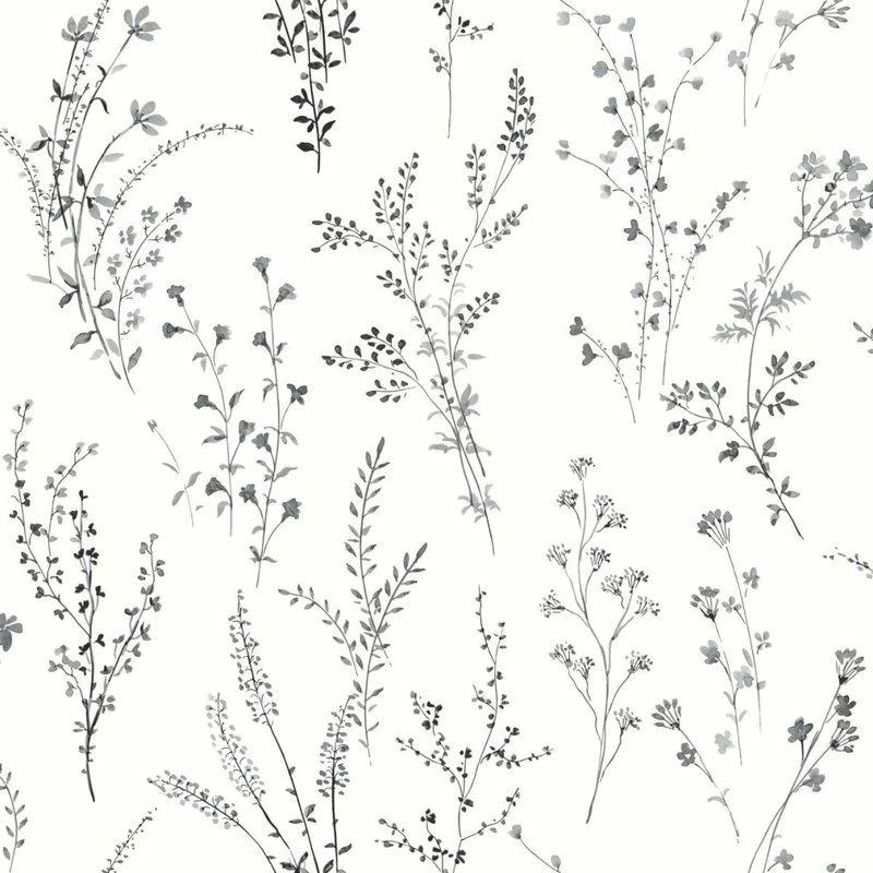 Best reviews of 😍 York Wallcoverings FH4026 Wildflower Sprigs Wallpaper Black White 🛒