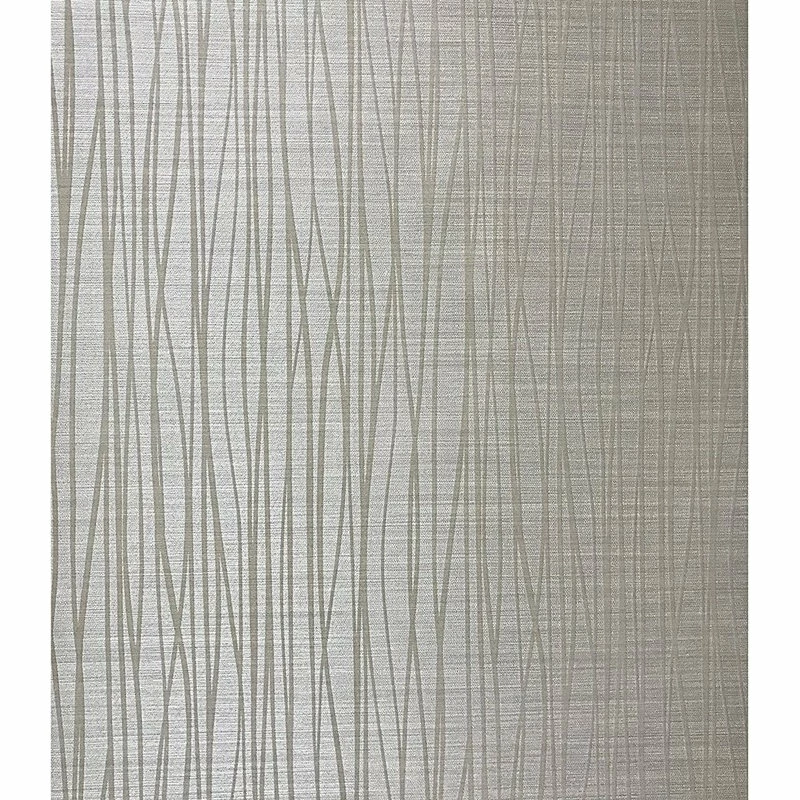 Deals 🥰 Portofino Flocked Gray Off White Wallpaper Textured Flocking Velvet Wave Lines, 27 Inc X 3 ⭐