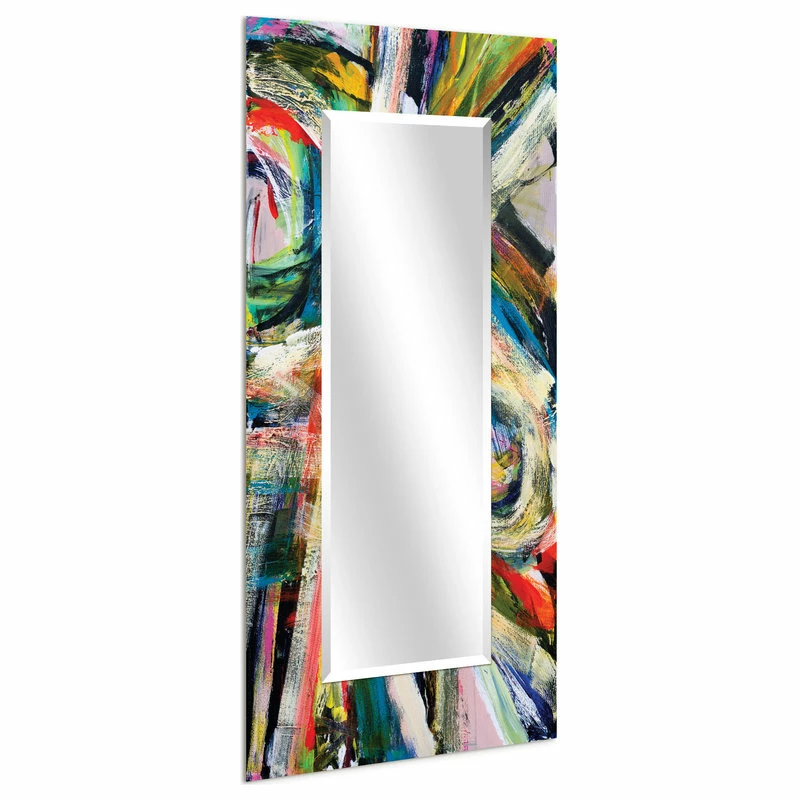 Outlet โญ Empire Art Direct "Rock Star I" Rectangular Beveled Mirror On Printed Abstract Tempered Art Glass ๐ - Image 5