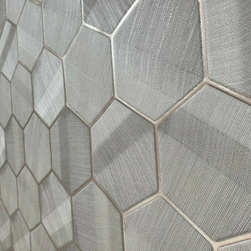 Cheap 👏 Lamborghini Hexagon Gray Bronze Metallic Textured Wallpaper Geometric 3D, 27 Inc X 33 Ft Rol 🎉 - Image 4