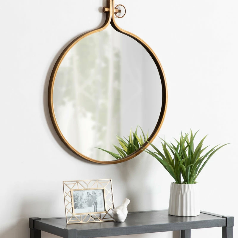 Budget 🥰 Uniek Yitro Round Wall Mirror, Gold ✨ - Image 5