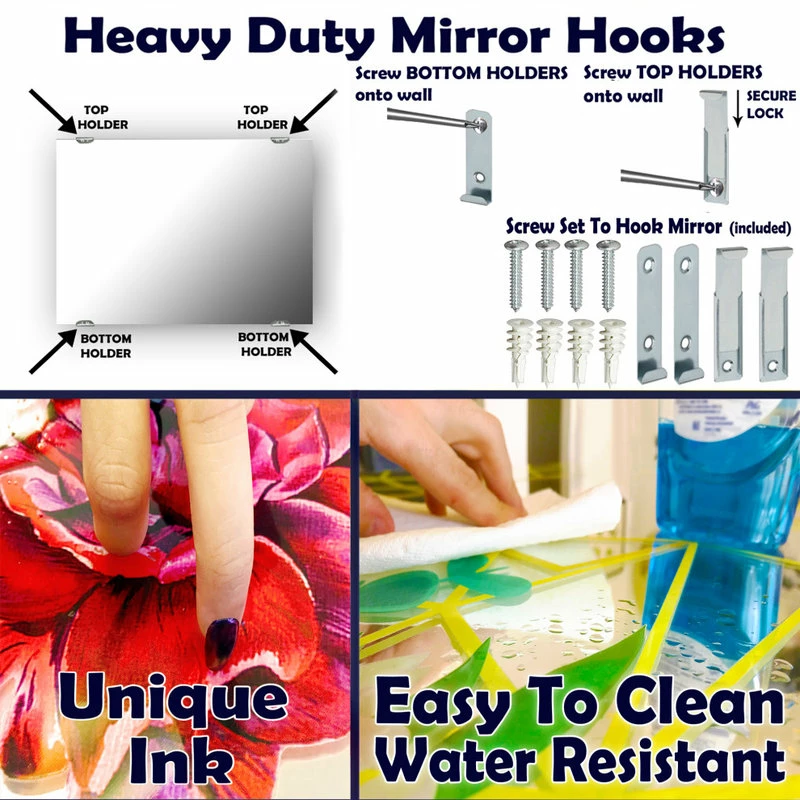 Discount 👍 Designart White Stained Glass Floral Art Modern And Accent Mirror, 28x40 ⌛ - Image 6