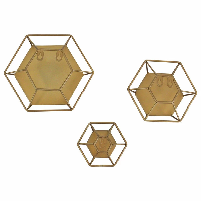 Budget ⌛ Aspire Home Accents, Inc. Shanton Hexagonal Wall Mirrors (Set Of 3) ✨ - Image 5