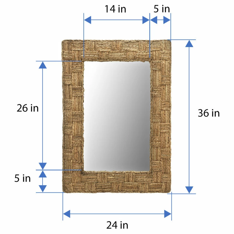 Deals ๐ KOUBOO Rectangular Checquered Wall Mirror, Rope ๐งจ - Image 3