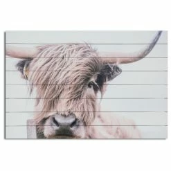 Flash Sale ✨ Gallery 57 Highland Cow Print On Wood 🧨
