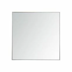 Outlet 🛒 Elegant Lighting Inc. Metal Frame Square Mirror 36 Inch In Silver 😉