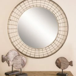 Coupon 🧨 Brimfield & May Black Industrial Metal Wall Mirror, 36" X 36" 60228 🎉