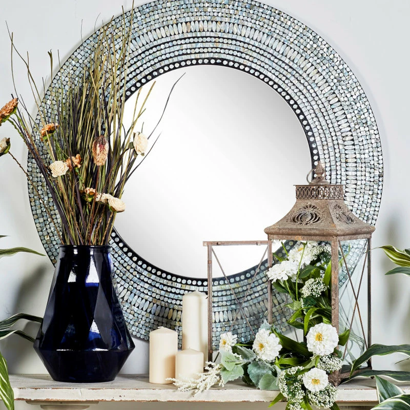 New ๐ฅ Brimfield & May Coastal Gray Wood Wall Mirror 49073 ๐ - Image 2