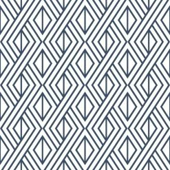 Discount ๐ Wallquest NextWall NW30106 Diamond Geometric Navy Blue Peel & Stick Wallpaper โค๏ธ