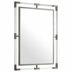 Best Pirce ๐ Meridian Furniture Ghost Mirror, Acrylic/Brushed Silver, Rectangular ๐