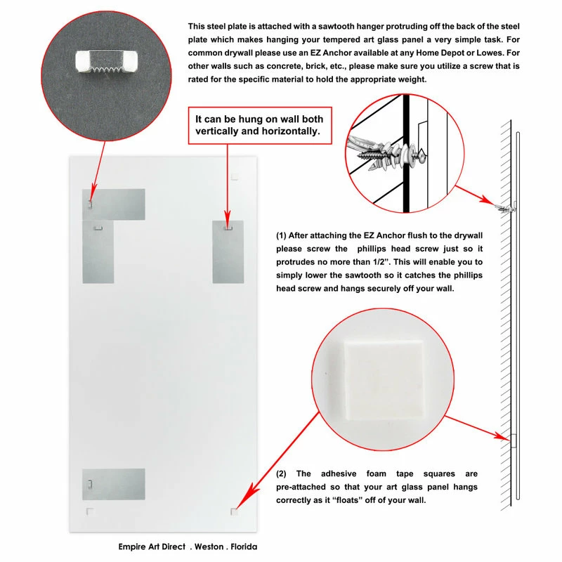 Outlet โญ Empire Art Direct "Rock Star I" Rectangular Beveled Mirror On Printed Abstract Tempered Art Glass ๐ - Image 9