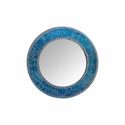 Hot Sale ๐ฅ DecorShore ™ Decorative Round Framed Wall Mirror Glass Mosaic, 24", Ocean Blue ๐