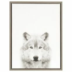Flash Sale ✨ Uniek Sylvie Wolf Framed Canvas Wall Art By Simon Te Tai, Gray, 18x24 🔔