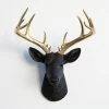 Discount 🔥 Near And Deer Faux Deer Head Wall Mount - 14 Point Stag Head Antlers, Black And Gold 🤩