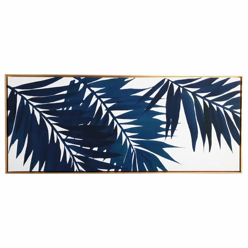 Buy 🤩 Gallery 57 "Blue Palms" Floating Canvas With Gold Frame 🔥