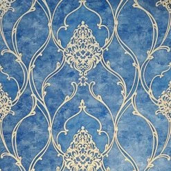 Buy 🥰 Zambaiti Parati M5123 Royal Blue Beige Gold Victorian Damask Wallpaper , 42 Inc X 33 Ft Roll 😉