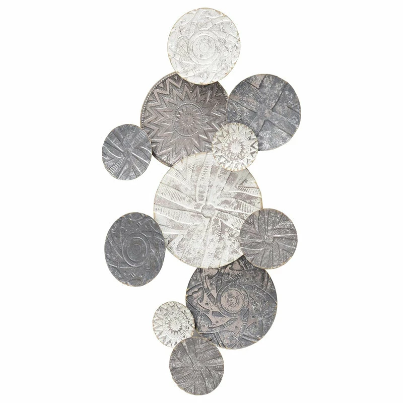 Cheapest ๐ Whole House Worlds Modernist Floating Roundels, Atelier Metal Wall Decor, Gray White Washed Patina ๐ - Image 5