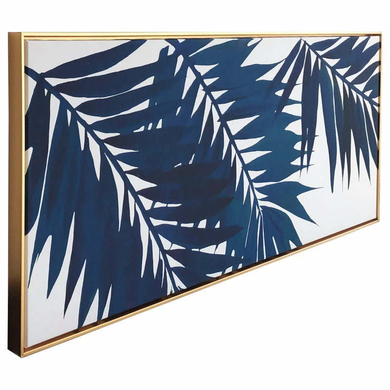 Buy 🤩 Gallery 57 "Blue Palms" Floating Canvas With Gold Frame 🔥 - Image 2