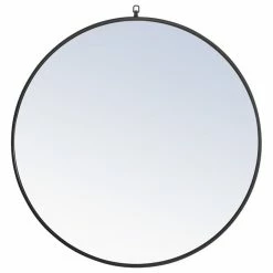 Buy 🧨 Elegant Furniture & Lighting Elegant Decor Rowan 36" Round Metal Frame Hooked Mirror In Black 😀