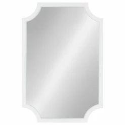 Buy 🤩 Uniek Kate And Laurel, Hogan Wood Framed Mirror With Scallop Corners, 24 X 36", White 👍