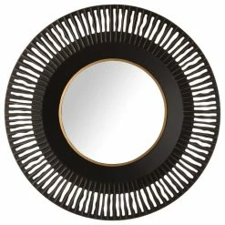 Hot Sale 😍 Glitzhome 35"D Vintage Metal Round Wall Mirror Decor ⭐