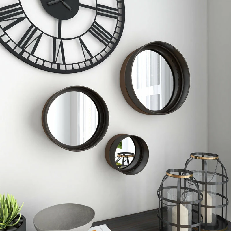 Best deal 😉 Brimfield & May Set Of 3 Dark Brown Metal Wall Mirror 53637 🛒 - Image 11