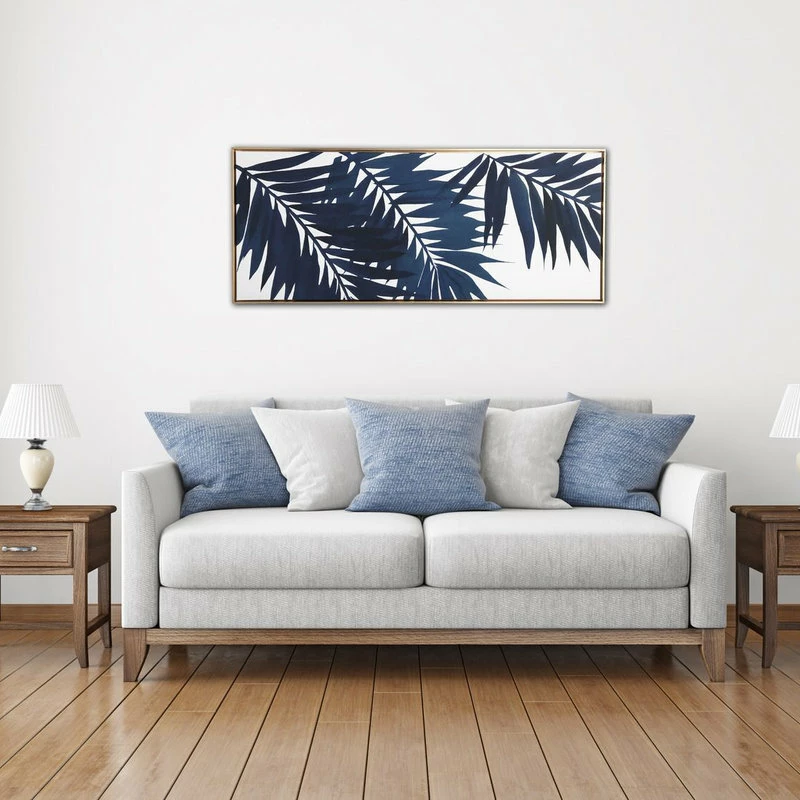 Buy 🤩 Gallery 57 "Blue Palms" Floating Canvas With Gold Frame 🔥 - Image 3