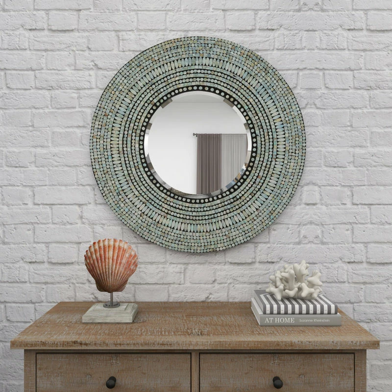 Brand new π₯° Brimfield & May Coastal Multi Colored Wood Wall Mirror 49074 π - Image 6
