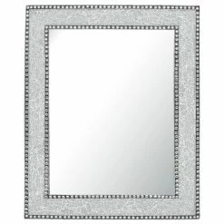 Outlet ⭐ DecorShore ™ Crackled Glass Decorative Wall Mirror, 30"x24", Silver 😍