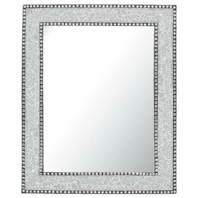 Outlet โญ DecorShore ™ Crackled Glass Decorative Wall Mirror, 30"x24", Silver ๐