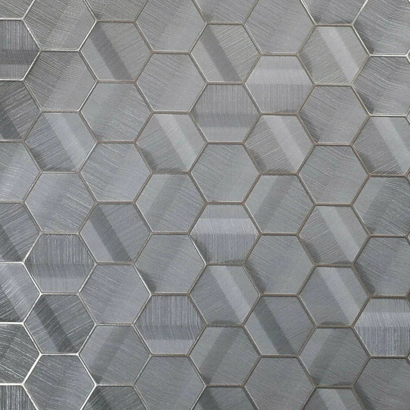Cheap 👏 Lamborghini Hexagon Gray Bronze Metallic Textured Wallpaper Geometric 3D, 27 Inc X 33 Ft Rol 🎉