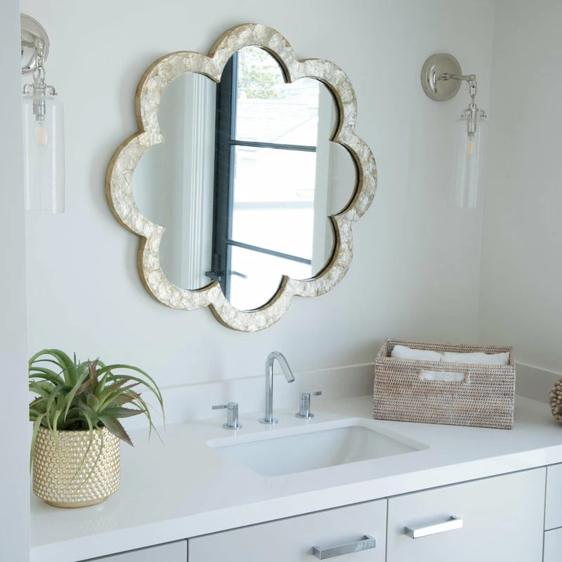 Cheap 😍 KOUBOO Flower Capiz Seashell Wall Mirror, Gold 👏 - Image 2