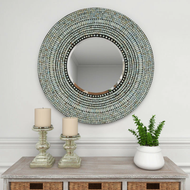 Brand new π₯° Brimfield & May Coastal Multi Colored Wood Wall Mirror 49074 π - Image 8