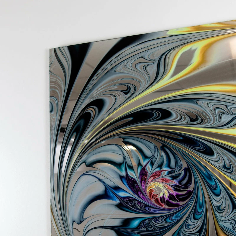 Discount 👍 Designart White Stained Glass Floral Art Modern And Accent Mirror, 28x40 ⌛ - Image 4