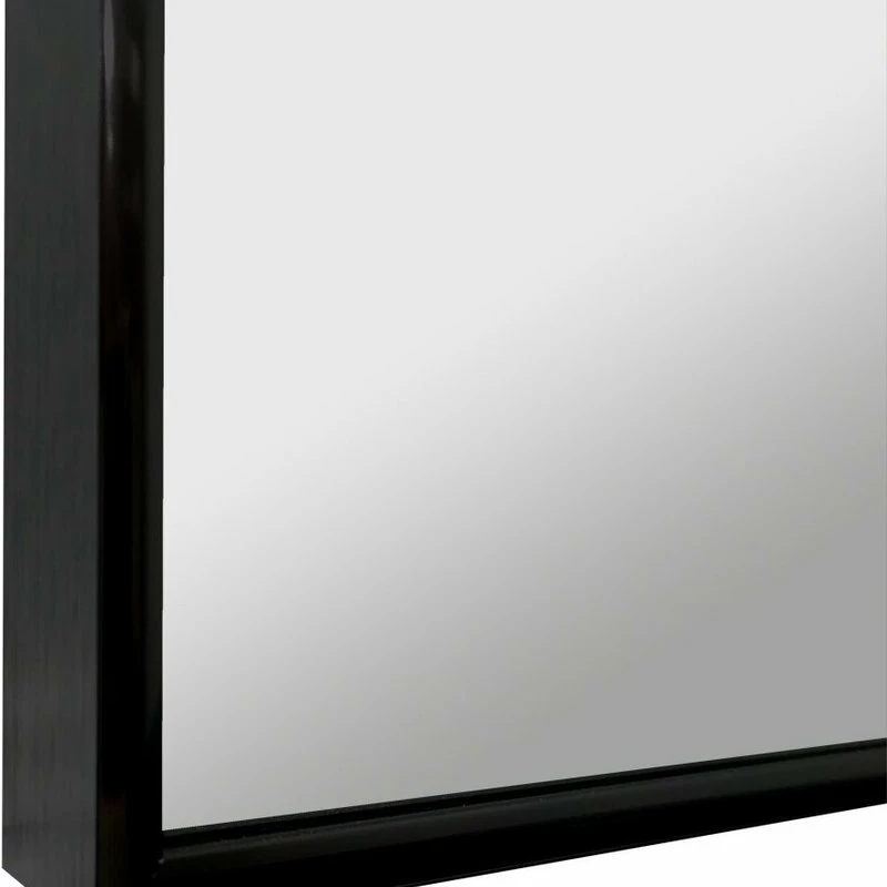 Brand new 👏 Raphael Rozen Modern Hanging Framed Wall Mounted Metal Mirror, Black Glossed Aluminum, 20x20 🥰 - Image 3