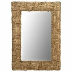 Deals 🎉 KOUBOO Rectangular Checquered Wall Mirror, Rope 🧨