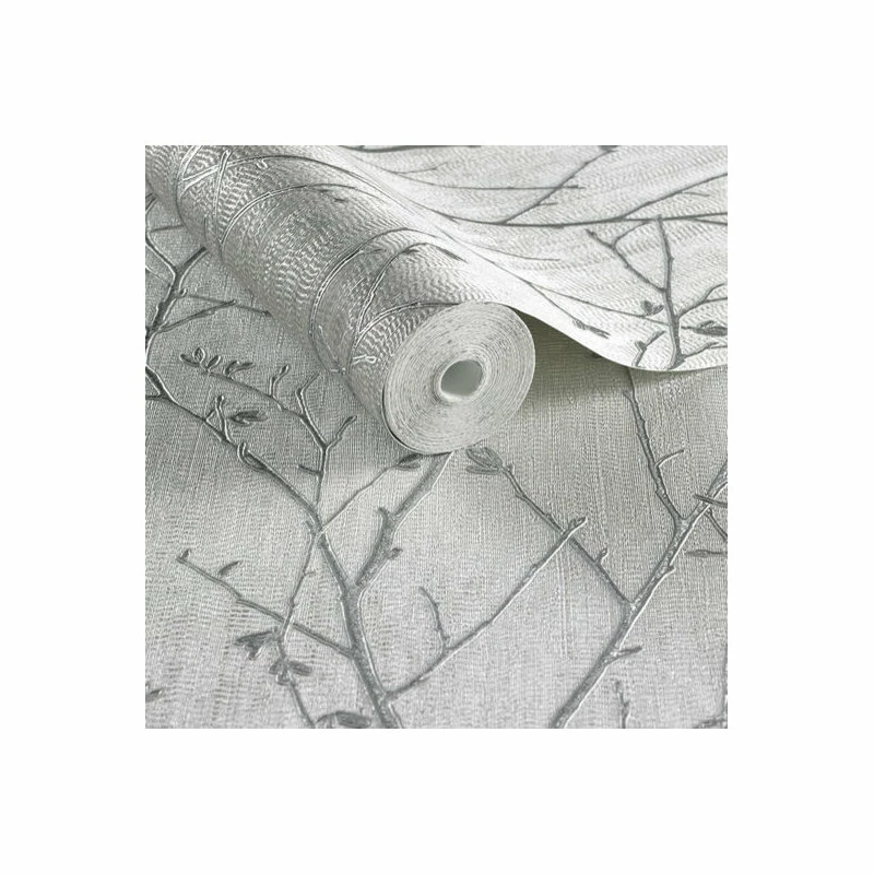 Best Sale ๐ Graham & Brown Water Silk Sprig Light Silver Wallpaper, 20x396 โค๏ธ - Image 3