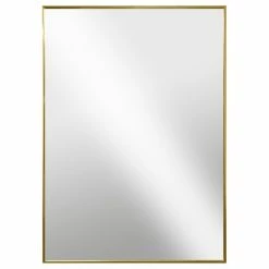 Cheapest 🛒 Raphael Rozen Modern Hanging Framed Wall Mounted Metal Mirror, Gold Glossed Aluminum, 26x38 🔥