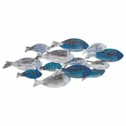Best Pirce 🧨 Danya B School Of Fish Modern Metal Wall Art, Coastal Decor 🧨