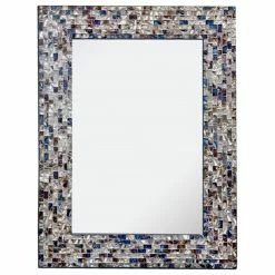 Discount 😀 DecorShore ™ Luxe Mosaic Glass Framed Wall Mirror, 24"x18", Multi-Colored/Silver ✨