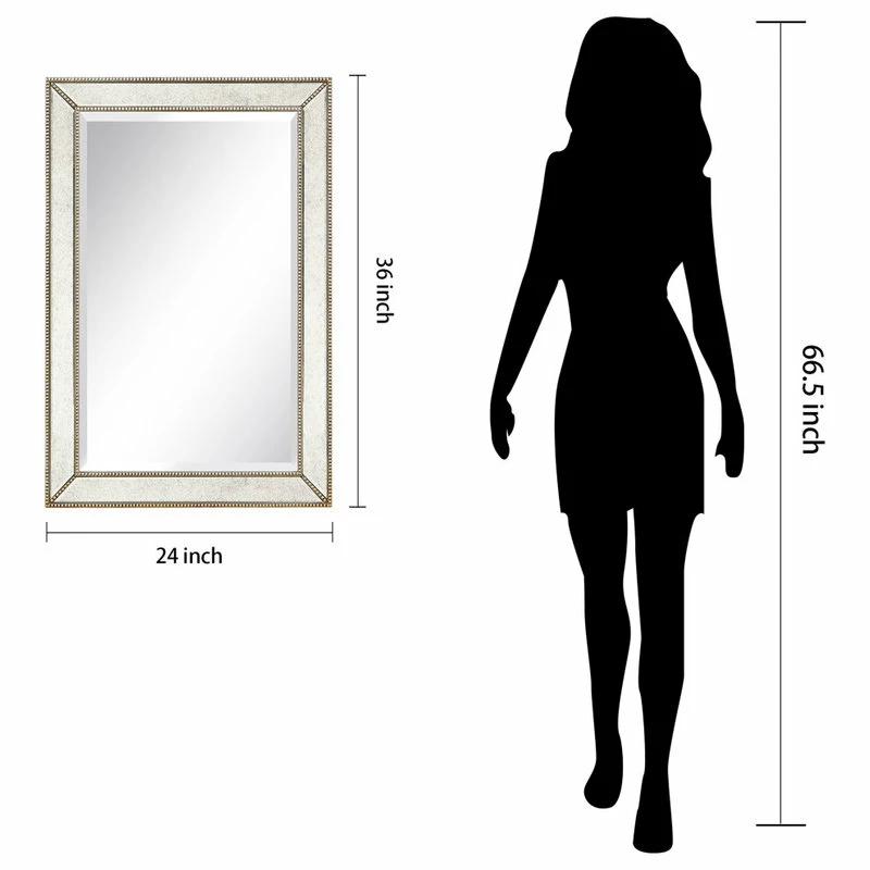 Best deal ๐ Empire Art Direct Champagne Beveled Antique Wall Mirror 1" Beveled Center, Wood Frame 36"x24" โจ - Image 8