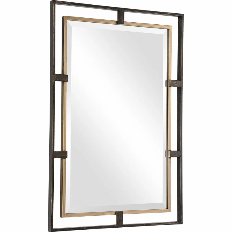 Best Pirce ❤️ Uttermost Carrizo Gold And Bronze Rectangle Mirror 🔔 - Image 3