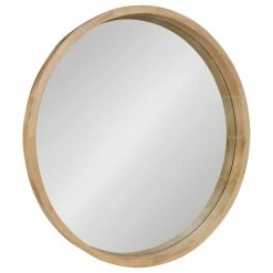 Wholesale ✔️ Uniek Inc. Hutton Round Decorative Wood Framed Wall Mirror, Natural, 30 Diameter 🌟