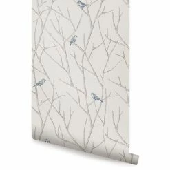 Cheap 🎁 Accentuwall Branch Birds Wallpaper, Peel And Stick, Blue, 24"x108" 😍
