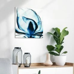 Cheapest 🛒 Empire Art Direct Blue Magnolia X-Ray Flower Wall Art Frameless Free Floating Tempered Glass Panel 😍
