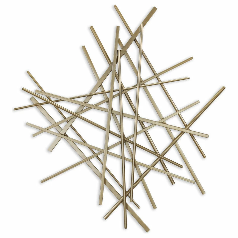 Brand new 𧨠Cheungs Abstract Gold Bar And Panel Wall Decor Piece β