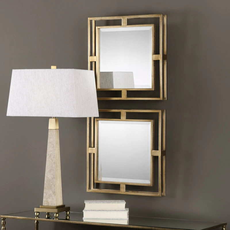 Deals ๐ Uttermost Allick Gold Square Mirrors, Set Of 2 ๐ - Image 3
