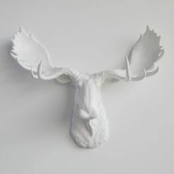 Promo 🌟 Near And Deer Faux Taxidermy Moose Head Wall Mount, White 🔥