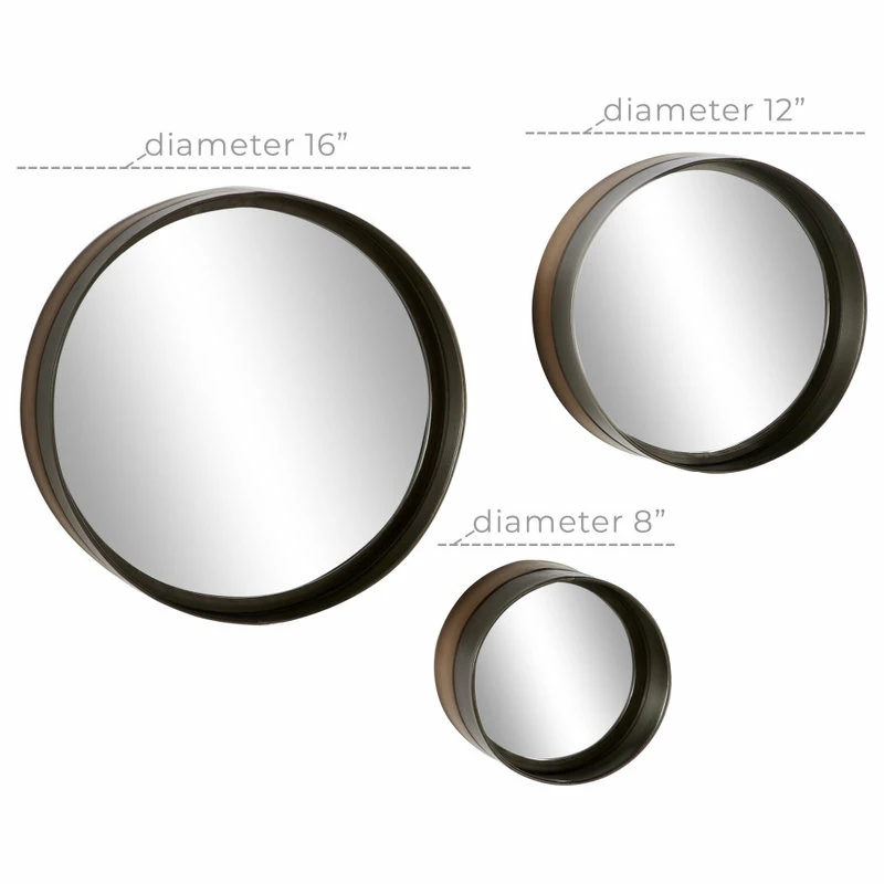 Best deal 😉 Brimfield & May Set Of 3 Dark Brown Metal Wall Mirror 53637 🛒 - Image 2