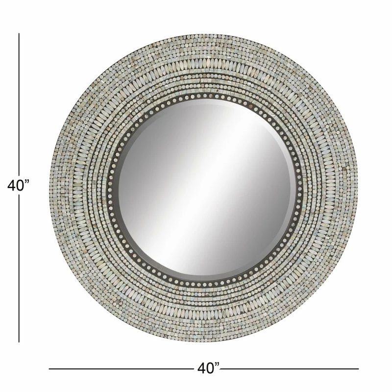 New ๐ฅ Brimfield & May Coastal Gray Wood Wall Mirror 49073 ๐ - Image 5